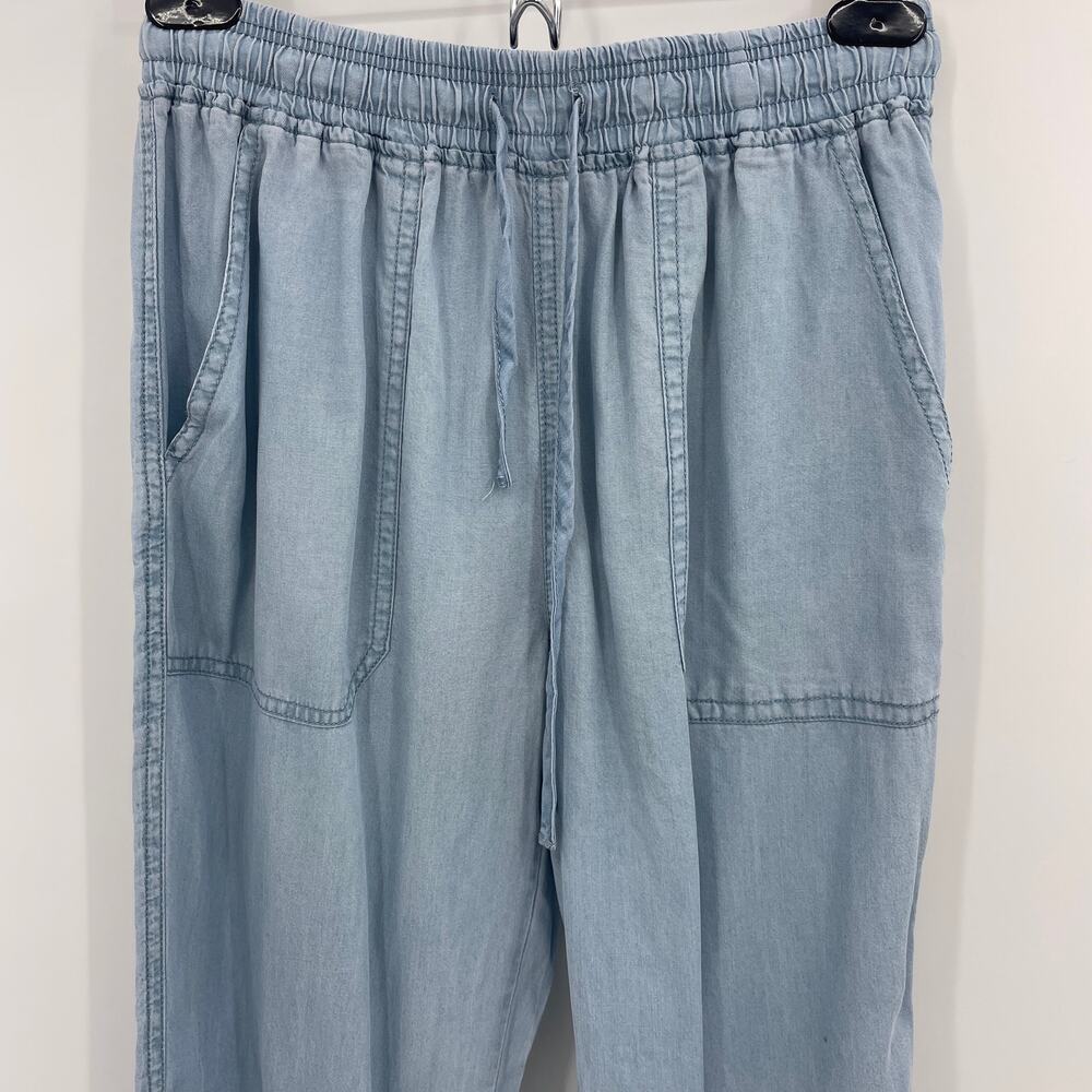 New THREAD & SUPPLY Casual Pant Women's Size XS Chambray Ruched Jogger High Rise - Picture 2 of 10